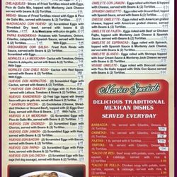 Los Ramirez Mexican Restaurant - Breakfast menu