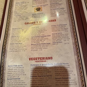 Zapatas Mexican Restaurant - Menu - Mexican Near Me - Charlotte, North Carolina