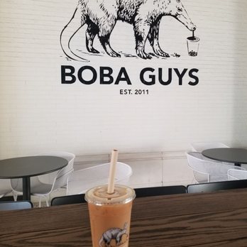 Boba Guys - Boba milk tea with oatmilk regular sweet. On the less sweet scale and boba was very good. - Bubble Tea Near Me - Long Beach, California
