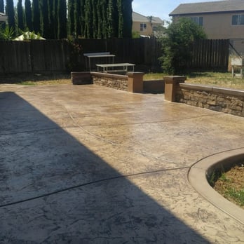 Advanced Hardscapes Concrete - Two color random stamp with dry stack seating wall, all sealed. Now time to finish the landscape. - Masonry/Concrete Near Me - Sacramento, California Advanced Hardscapes Concrete - Two color random stamp with dry stack seating wall, all sealed. Now time to finish the landscape. - Masonry/Concrete Near Me - Sacramento, California
