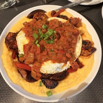 Lucy's - Andouille Sausage & Grits w/Shrimp - Coffee & Tea Near Me - Grand Rapids, Michigan Lucy's - Andouille Sausage & Grits w/Shrimp - Coffee & Tea Near Me - Grand Rapids, Michigan