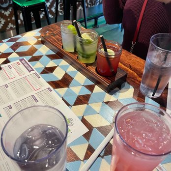 Condado Tacos - MINI MARG FLIGHT & prickly pear LEMONADE - Tacos Near Me - Troy, Michigan