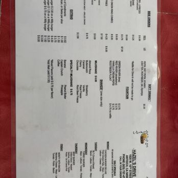 Hazel's Drive In - Menu as of Jan 1st 2025 - Diners Near Me - Antioch, California Hazel's Drive In - Menu as of Jan 1st 2025 - Diners Near Me - Antioch, California