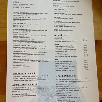 State Room  - Drink menu August 2025 - Breweries Near Me - San Rafael, California