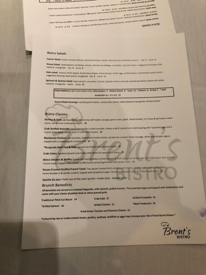 Menu photo 1 Brent's Bistro Wilmington, NC