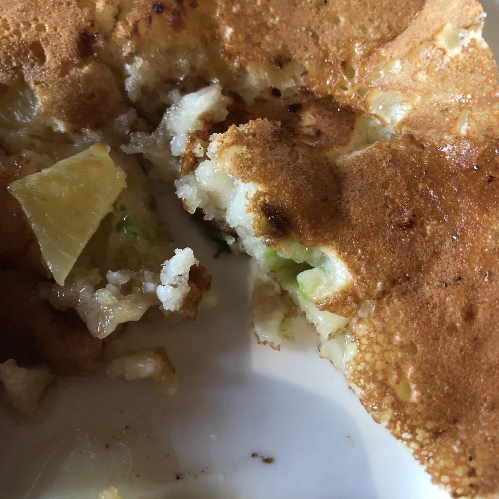 Swami's Café Oceanside - Green peppers in pineapple upside down pancake - Breakfast & Brunch Near Me - Oceanside, California Swami's Café Oceanside - Green peppers in pineapple upside down pancake - Breakfast & Brunch Near Me - Oceanside, California