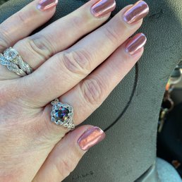 Rose Gold Chrome Manicure
