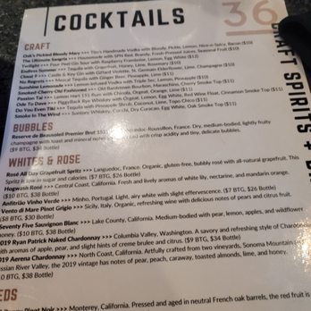 Oak 36 Bar & Kitchen - menu - Bars Near Me - Savannah, Georgia