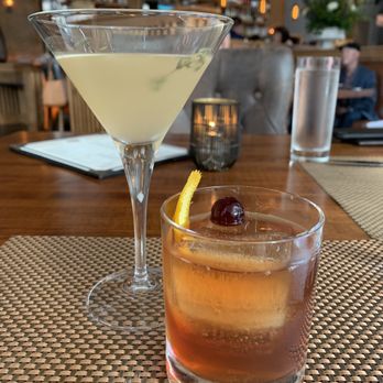 Oak Steakhouse - Writer's Block and Barrel Aged Old Fashioned - Steakhouses Near Me - Raleigh, North Carolina