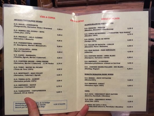 Menu photo 1 Zona d'Ombra Enoiteca Barcelona, BCN Menu photo 1 Zona d'Ombra Enoiteca Barcelona, BCN