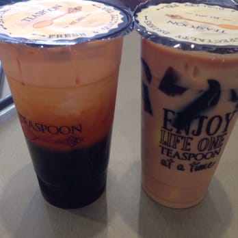 Teaspoon Milpitas - Thai tea with grass jelly and boba + milk tea with egg pudding - Coffee & Tea Near Me - Milpitas, California Teaspoon Milpitas - Thai tea with grass jelly and boba + milk tea with egg pudding - Coffee & Tea Near Me - Milpitas, California