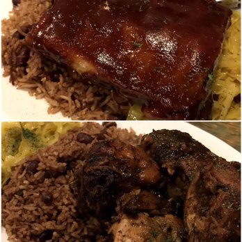 Mad Cow Grill - Jerk BBQ Pork Ribs $18 (top) && Grilled Jerk Chicken $15 (Bottom) - American Near Me - Laurel, Maryland Mad Cow Grill - Jerk BBQ Pork Ribs $18 (top) && Grilled Jerk Chicken $15 (Bottom) - American Near Me - Laurel, Maryland