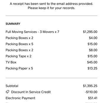 Eco Movers LV - The receipt for 3 movers.... - Movers Near Me - North Las Vegas, Nevada Eco Movers LV - The receipt for 3 movers.... - Movers Near Me - North Las Vegas, Nevada