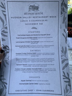 Menu photo 4 Hudson House River Inn Cold Spring, NY