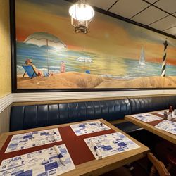 Mayflower Seafood Restaurant - Inside beach murals on the walls