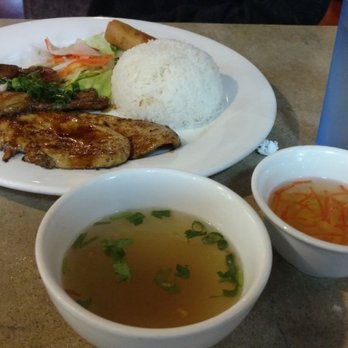 unPhogettable - Grilled lemongrass chicken with grilled pork chop. Comes with rice, eggroll, and chicken broth - Vietnamese Near Me - Mesa, Arizona unPhogettable - Grilled lemongrass chicken with grilled pork chop. Comes with rice, eggroll, and chicken broth - Vietnamese Near Me - Mesa, Arizona