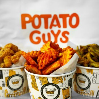 Potato Guys - Corn tater tots, tomato waffle fries and seaweed curly fries | ig: whaEVAeats - American Near Me - San Mateo, California