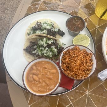 Glenrosa Restaurant - Carne Asada Tacos w/ beans and rice - Mexican Near Me - Tempe, Arizona