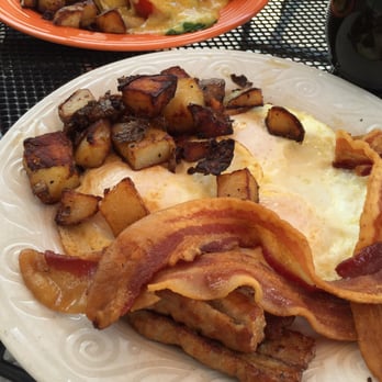 East Ocean Cafe - Eggs with home fries sausage and bacon - Breakfast & Brunch Near Me - Boynton Beach, Florida East Ocean Cafe - Eggs with home fries sausage and bacon - Breakfast & Brunch Near Me - Boynton Beach, Florida