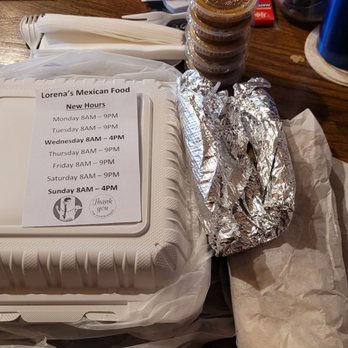 Lorena’s Mexican Food - New hours and our orders were packed and bagged... - Mexican Near Me - Westminster, California Lorena’s Mexican Food - New hours and our orders were packed and bagged... - Mexican Near Me - Westminster, California