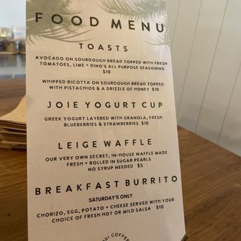 Foxi Coffee - Simple menu - Coffee & Tea Near Me - Bradenton, Florida