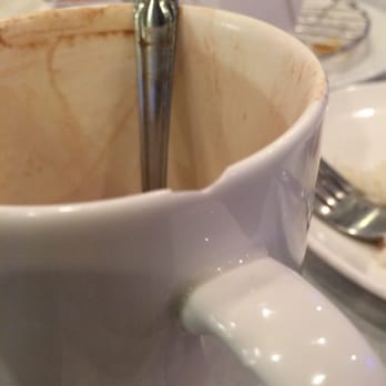 Ming Tasty - Hot chocolate in the chipped cup was served to 7 years old boy, he used the spoon to drink it. - Chinese Near Me - Sunnyvale, California Ming Tasty - Hot chocolate in the chipped cup was served to 7 years old boy, he used the spoon to drink it. - Chinese Near Me - Sunnyvale, California
