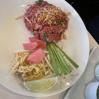 Satdha Plant Based Thai Kitchen - Beet Dyed Noodles - Thai Near Me - Santa Monica, California Satdha Plant Based Thai Kitchen - Beet Dyed Noodles - Thai Near Me - Santa Monica, California