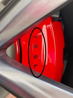 Photo of Onsite Wheels - Garden Grove, CA, US. Drivers side rear caliper. Logo completely off-center!