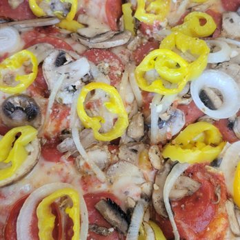 Black Dog Pizzeria - 10" Columbus Style pepperoni, mushroom, onions and banana peppers - Pizza Near Me - Dublin, Ohio Black Dog Pizzeria - 10" Columbus Style pepperoni, mushroom, onions and banana peppers - Pizza Near Me - Dublin, Ohio