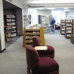 Happy Valley Library - This magazine and teen area is on the main floor, to the right.  These chairs remind me of my last car's interior.