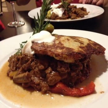 Qulinarnia - Beef stew with potato pancakes. - Polish Near Me - Mount Prospect, Illinois Qulinarnia - Beef stew with potato pancakes. - Polish Near Me - Mount Prospect, Illinois
