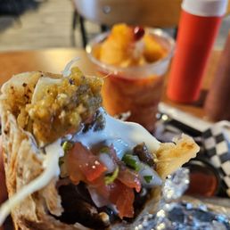 Steak burrito delicious