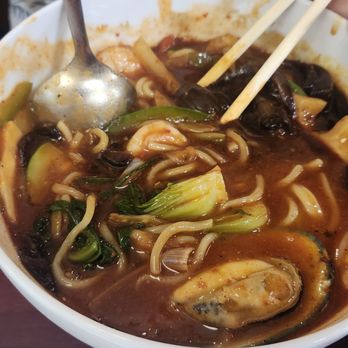 Far East + Kitchen - Half eaten giant bowl of jajangmyun - Sushi Bars Near Me - Scotts Valley, California