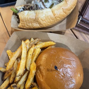 Beyond The Butcher - Cheese Steak Sandwich, All American Burger, and fries - American Near Me - Dallas, Texas Beyond The Butcher - Cheese Steak Sandwich, All American Burger, and fries - American Near Me - Dallas, Texas