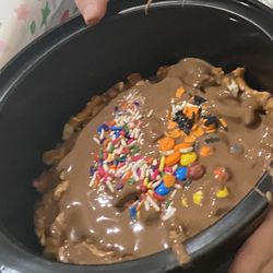 Chocolate Works - Chocolate pizza before it solidified