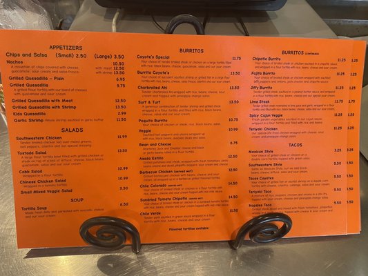 Menu photo 3 Coyote's Mexican Cafe Belmont, CA Menu photo 3 Coyote's Mexican Cafe Belmont, CA