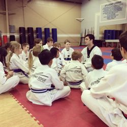 Cutting Edge Martial Arts - Huddle discussion about being Respectful