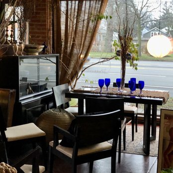 Tesori - Charming table with blue glasses to sit with friends! - Home Decor Near Me - Williamsville, New York Tesori - Charming table with blue glasses to sit with friends! - Home Decor Near Me - Williamsville, New York