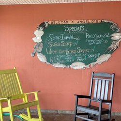 Angelo's Seafood Restaurant - Specials board at front entrance.