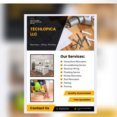 Techlopica Construction and Home Remodeling Services Logo