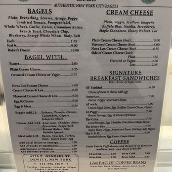 DeWitt Bagel - Menu- more breakfast - Bagels Near Me - DeWitt, New York