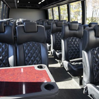 Ambassador Global Chauffeur - Inside of our bus, all equipped with free WiFi, premium speakers, 3-point seats belts. Ready for any company trip! - Limos Near Me - Atlanta, Georgia Ambassador Global Chauffeur - Inside of our bus, all equipped with free WiFi, premium speakers, 3-point seats belts. Ready for any company trip! - Limos Near Me - Atlanta, Georgia
