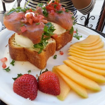 Urth Caffé-Pasadena - Salmon and poached eggs on brioche with a side of fruit. Delish~ - Cafes Near Me - Pasadena, California Urth Caffé-Pasadena - Salmon and poached eggs on brioche with a side of fruit. Delish~ - Cafes Near Me - Pasadena, California