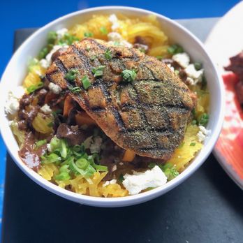 Bonefish Harrys - The salmon bowl, mix of hot grains and cold veg - Seafood Near Me - Beverly, Massachusetts
