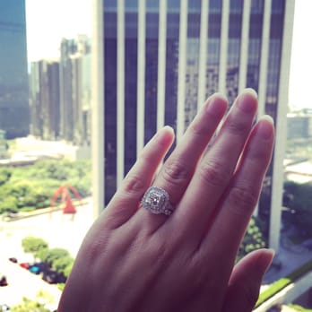 Avetty Jewelers - Double halo engagement ring and an eternity wedding band - Jewelry Near Me - Los Angeles, California