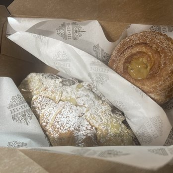 Un Deux Trois Cafe - Almond croissant and pumpkin croissant - Coffee & Tea Near Me - Rogers, Arkansas