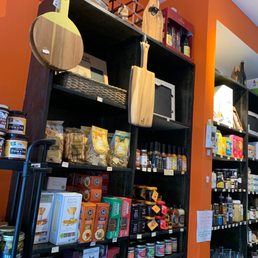 shelves of food