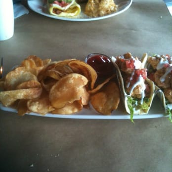 Bonefish Grill - California Omelet and Potatoes Au Gratin and Bang Bang Shrimp tacos with House Chips - Seafood Near Me - Alexandria, Virginia
