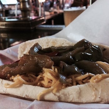 Tonys Darts Away - Italian sausage with peppers and cheese - Gastropubs Near Me - Burbank, California Tonys Darts Away - Italian sausage with peppers and cheese - Gastropubs Near Me - Burbank, California