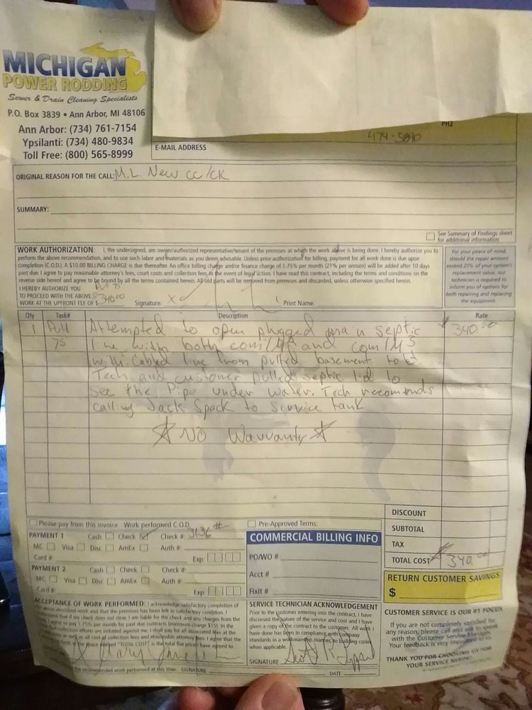 Slide of Michigan Power Rodding